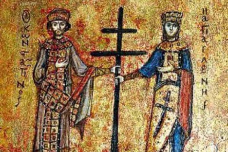 Икона святых императора Константина и императрицы Елены